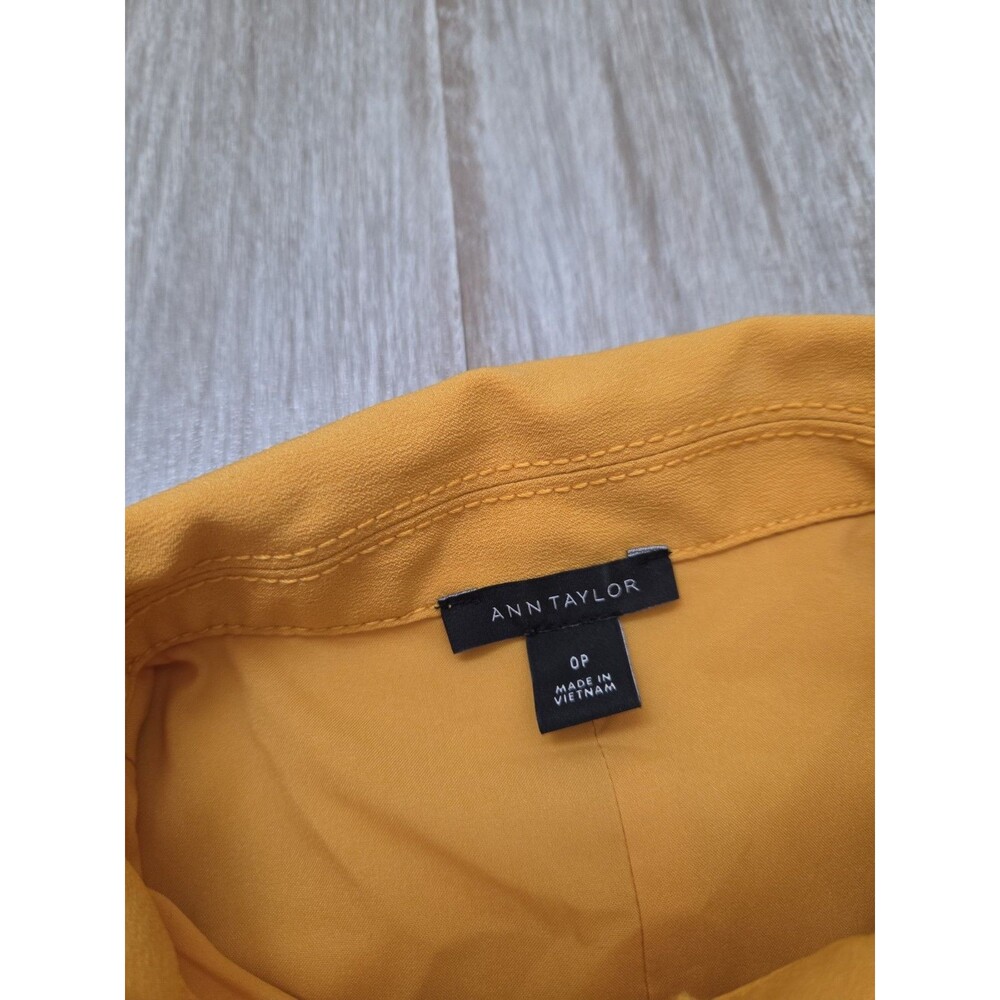 Ann Taylor Mustard Yellow Sleeveless Belted Button Front Midi Shirt Dress 0P EUC - Picture 5 of 11